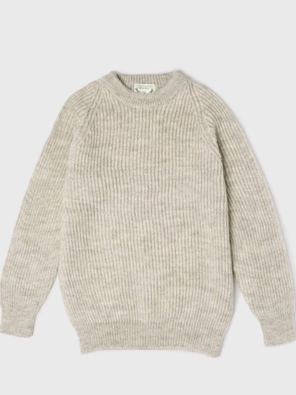 Peter Christian 100% British Wool Fisherman Sweater Size Medium in Stone